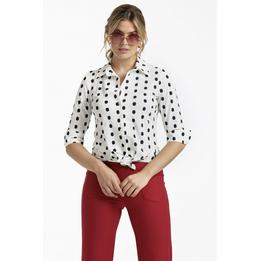 Overview image: Poppy dot cuff blouse
